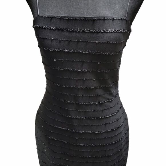 Groupe J.S. Black Spaghetti Strap Dress with Lace Detail Size 4 - Picture 2 of 8